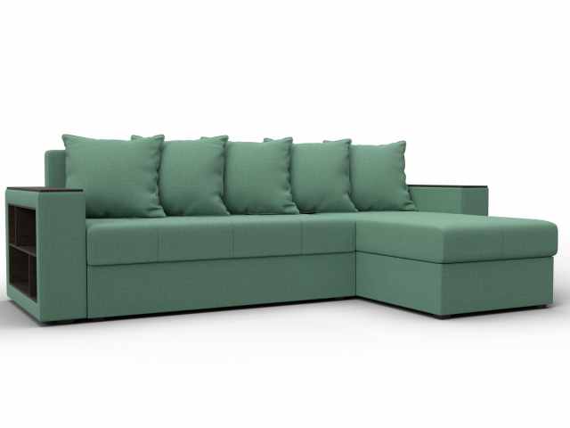 Угловой диван-кровать "Дубай лайт" рогожка Амур зеленый, 121642