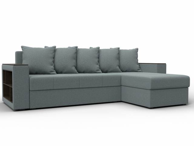 Угловой диван-кровать "Дубай лайт" рогожка Амур серый, 121640