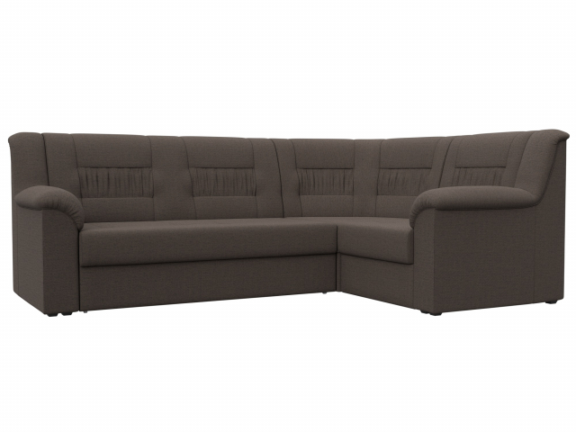 Диван-кровать угловой "Карелия" правый угол, рогожка Амур коричневый, 122830