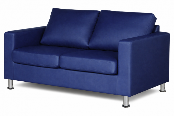 Диван офисный "Ватсон" синяя экокожа