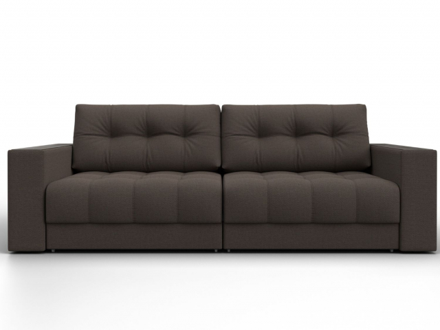 Диван-кровать с декором "Лига-049" НПБ, Амур 05 коричневый, рогожка, 128383