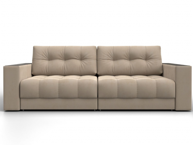 Диван-кровать с декором "Лига-049" НПБ, SEVEN (СЕВЕН) 729 бежевый, велюр, 128387