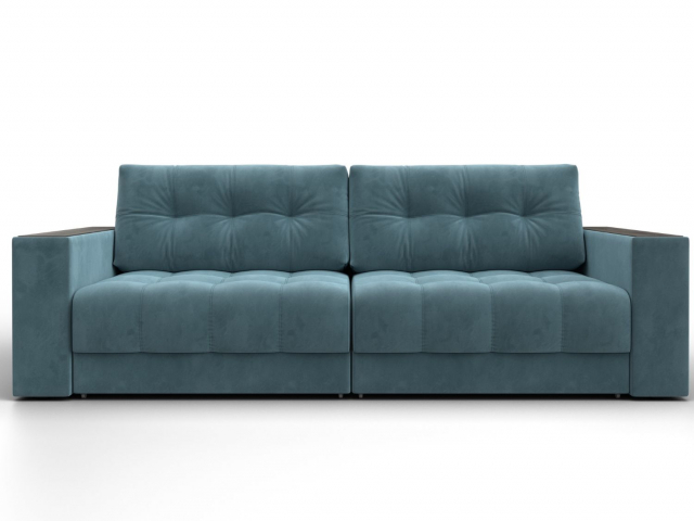Диван-кровать с декором "Лига-049" НПБ, SEVEN (СЕВЕН) 113 бирюзовый, велюр, 128388