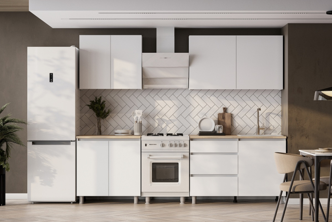 Кухня "Денвер" 2,0м, белый/дуб сонома