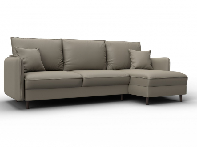 Угловой диван-кровать "Лига-064" НПБ, экокожа GRIFON (ГРИФОН) 04 бежевая, 129931