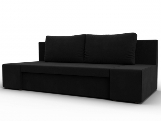 Диван-кровать "Сан Марко" микровельвет черный, 114023