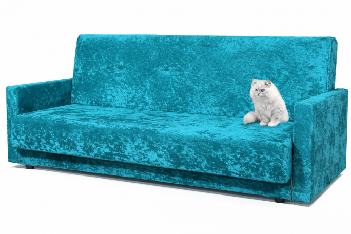 Диван-кровать "Книжка" бирюзовый микровелюр 120 ППУ