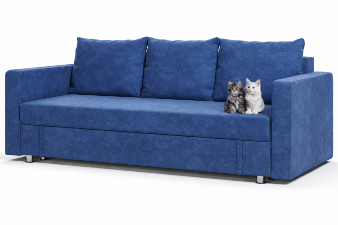 Диван-софа "Каприз" синий велюр Кабрио
