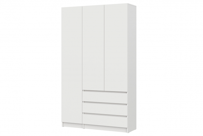 Шкаф 3-х створчатый "Бали" 3 ящика, белый