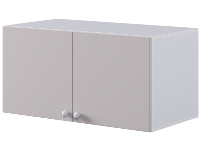 Антресоль двухдверная "Милана", белое дерево/сакура