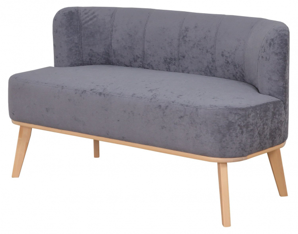 Диван "Жирон" микровелюр sensey steel grey (сенсей стил грей)/бесцветный лак