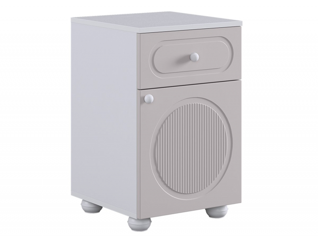 Тумба с ящиком "Милана", белое дерево/сакура