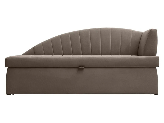 Диван-кровать для кухни с углом "Прага", велюр Коннект 31, коричневый