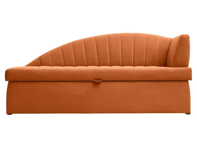Диван-кровать для кухни с углом "Прага", велюр Мелисса 12, оранжевый