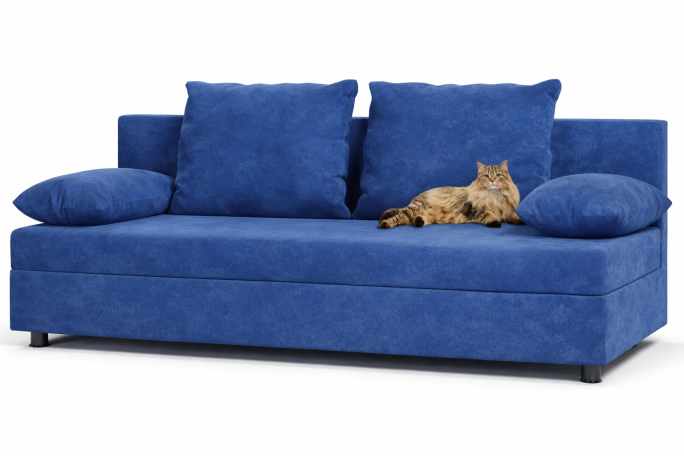 Диван-кровать "Британия" синий велюр Кабрио
