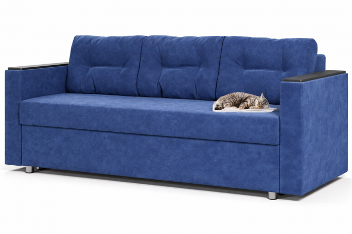 Диван-кровать "Атлант" синий велюр Кабрио