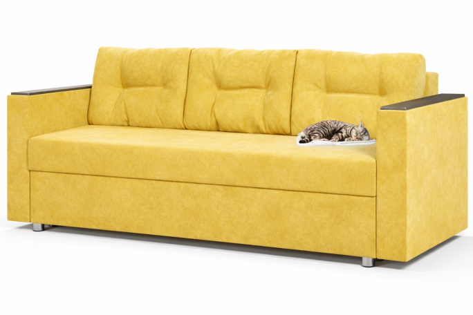 Диван-кровать "Атлант" желтый велюр Кабрио