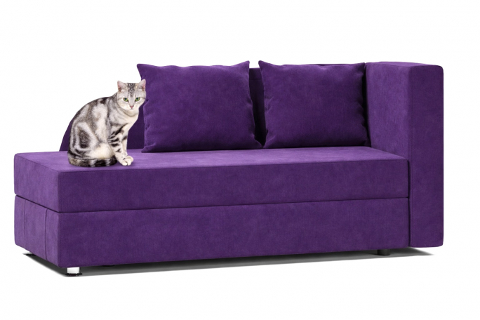 Софа "Малютка" велюр Кабрио фиолетовый, правый угол