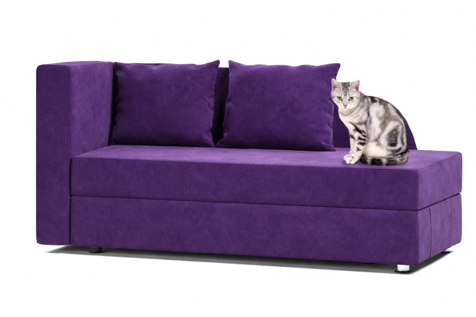 Софа "Малютка" велюр Кабрио фиолетовый, левый угол