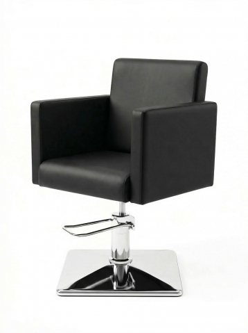 Кресло парикмахерское "Терра К" квадратное основание, экокожа черная