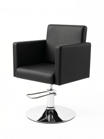 Кресло парикмахерское "Терра" круглое основание, экокожа черная