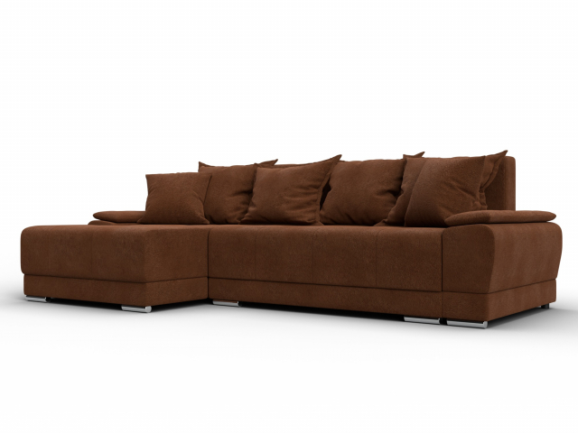 Угловой диван-кровать "Лига-119" угол левый, велюр LAIM (ЛАЙМ) 14 терракотовый, 137097L