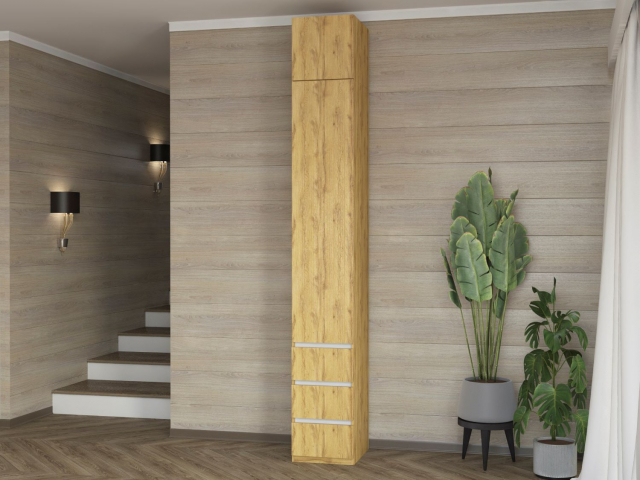 Шкаф-пенал "Дорт-1.1А" дуб вотан/белый