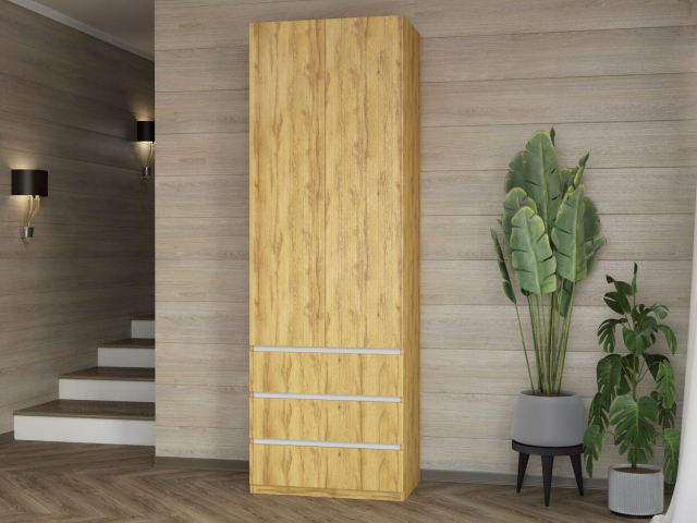 Шкаф двухстворчатый "Дорт-2.2" дуб вотан/белый