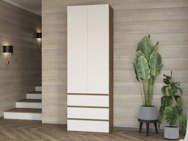 Шкаф двухстворчатый "Дорт-2.3" дуб табачный/перламутр