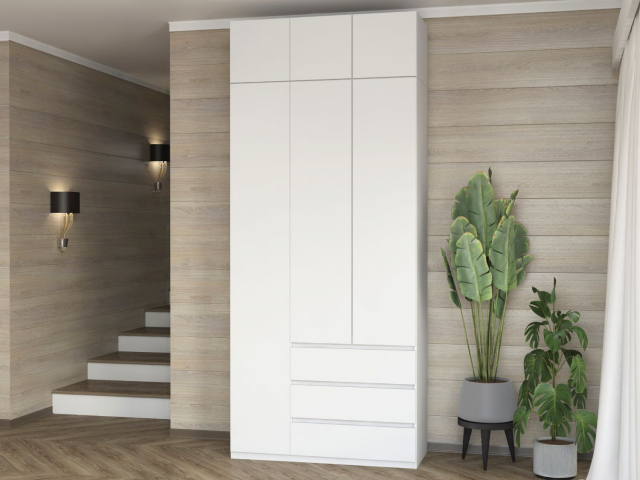 Шкаф трехстворчатый "Дорт-3.1А" белый