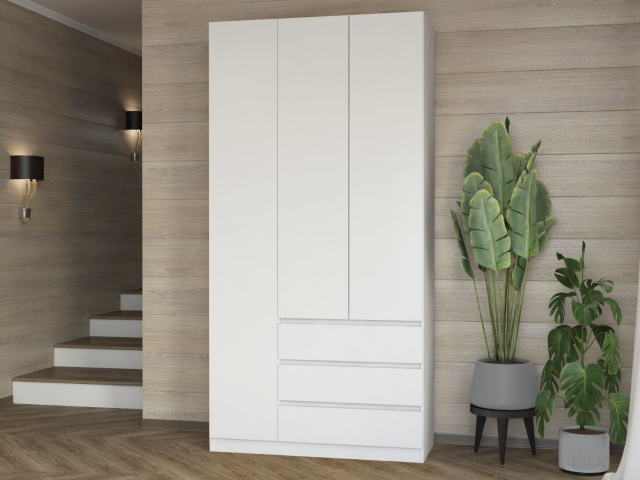 Шкаф трехстворчатый "Дорт-3.2" белый