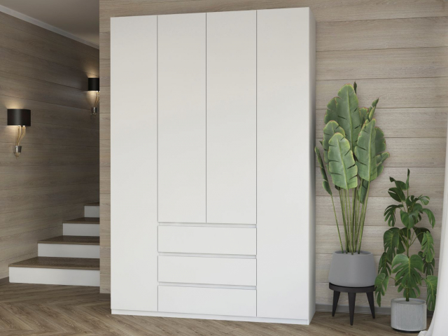 Шкаф четырехстворчатый "Дорт-4.1" белый