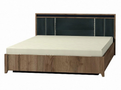 Кровать с основанием "Натура 306 Люкс" дуб табачный craft (крафт)/черный, в наличии 1шт