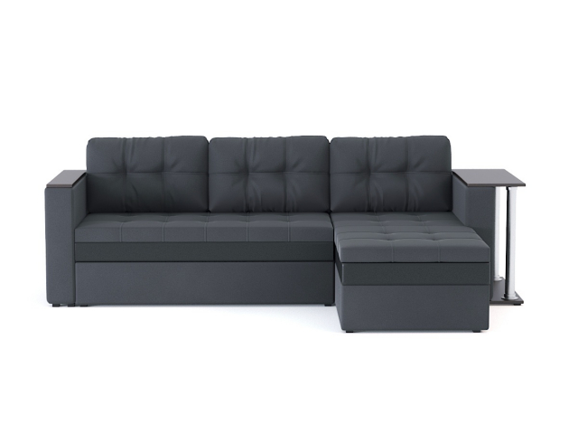 Угловой диван-кровать "Атланта" со столиком Эконом Зара Грей 18, правый угол, в наличии 1шт