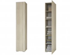 Шкаф-пенал в спальню "Верона 1П", напольный с полками, для хранения, дуб сонома светлый